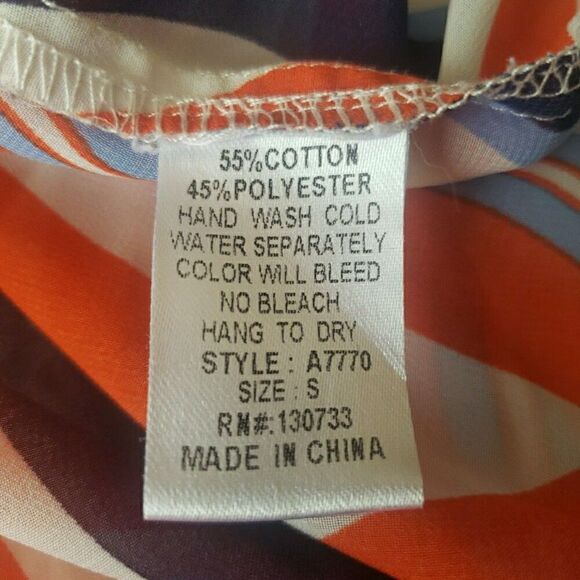 Umgee Blouse Red Navy Blue Stripes Sheer Nautical Sailor Coastal Chic Women Sz S - Picture 8 of 10